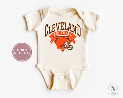 Cleveland Football Shirt, Retro Cleveland Football Shirt, Vintage Cleveland Women Shirt, Cleveland Toddler Shirt