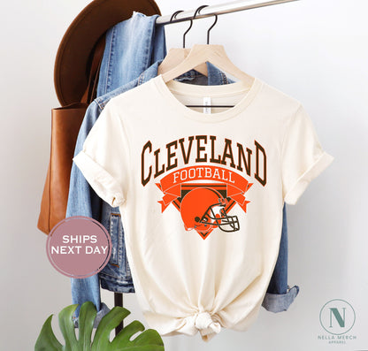 Cleveland Football Shirt, Retro Cleveland Football Shirt, Vintage Cleveland Women Shirt, Cleveland Toddler Shirt