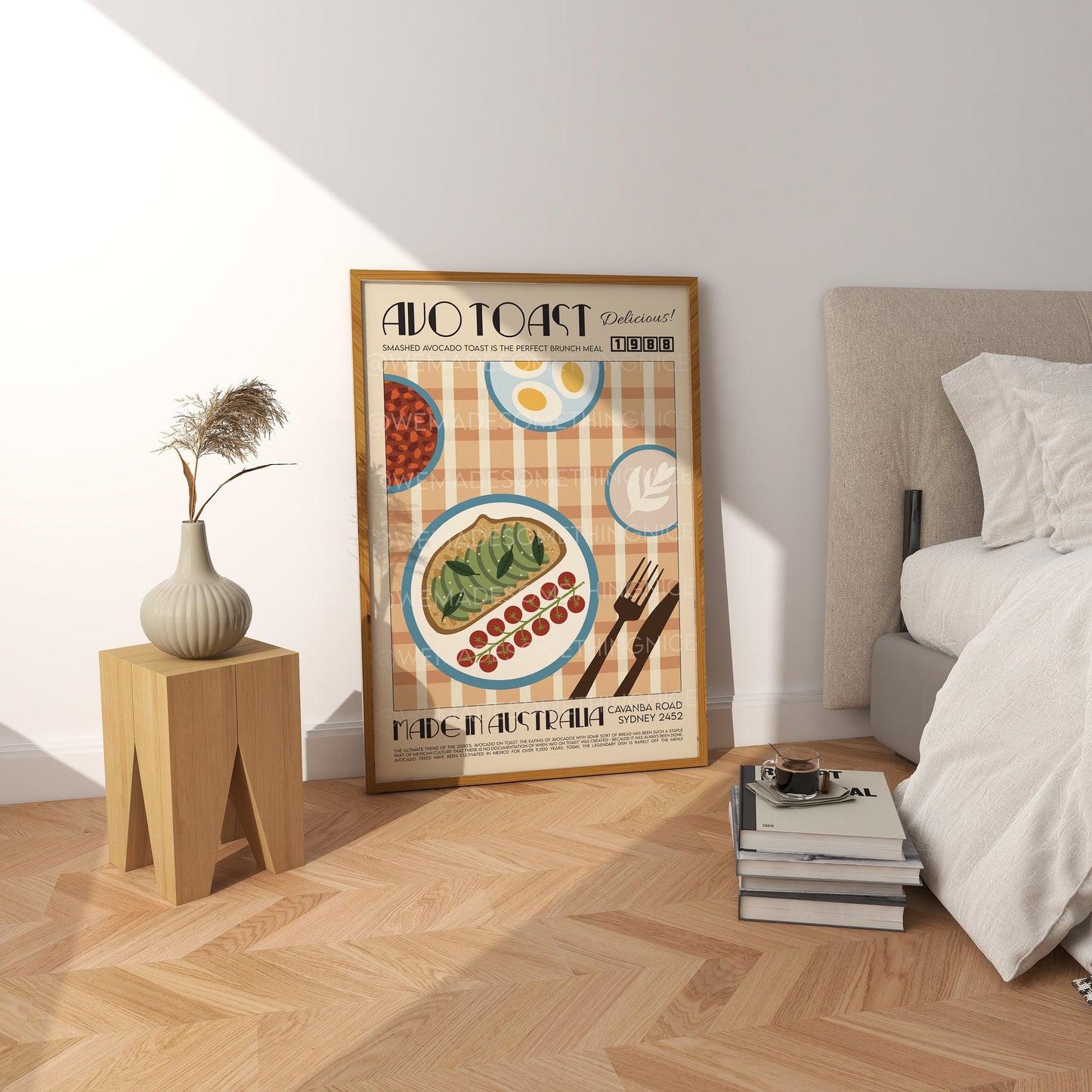 Avocado on Toast Print, Breakfast Poster, Modern Kitchen Decor, Retro Poster, Pop Art, Kitchen Art, Exhibition Poster, Illustration