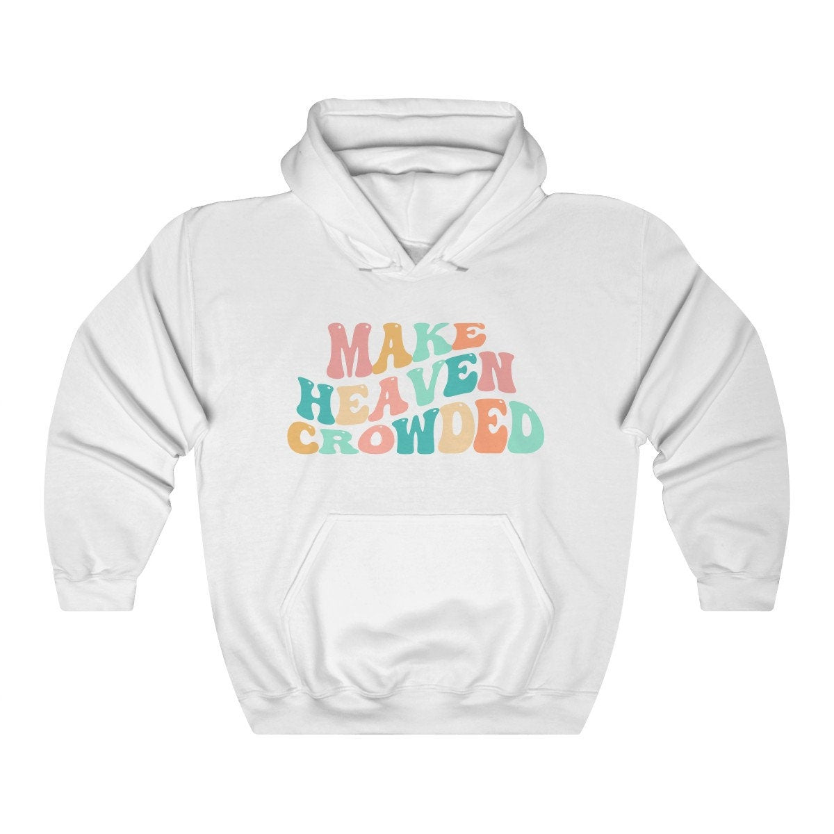 Retro Make Heaven Crowded Sweatshirt, Christian Gift, Bible Verse, Jesus Love Sweatshirt, Faith Sweatshirt, Religious Sweatshirt 1