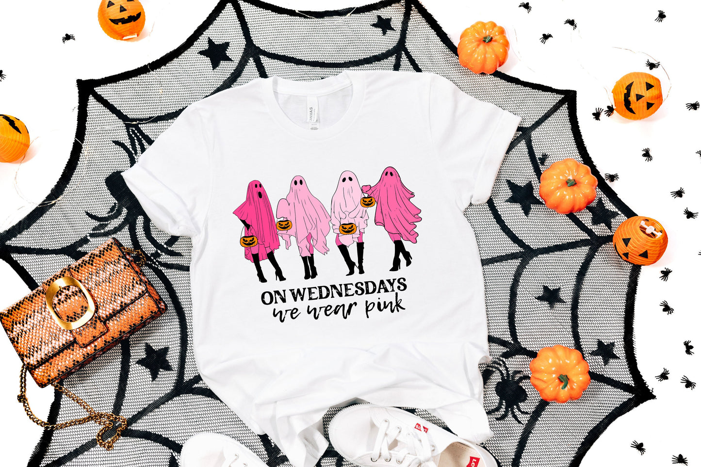 On Wednesday We Wear Pink Ghost Sweatshirt, Mean Girls Ghost Shirt, Pink Ghost Shirt, Mean Girls Halloween, Halloween Sweatshirt