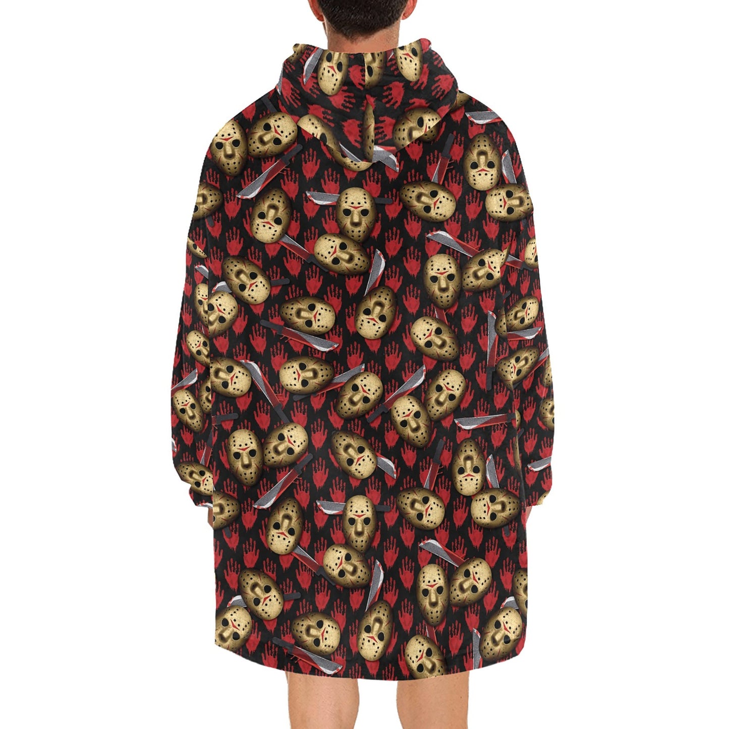 Horror Movies Jason Cosy Blanket Hooded Jumper Hoodie Winter Oversized Kids Adults