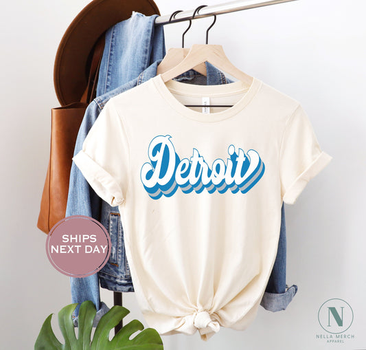 Retro Detroit Football Shirt, Vintage Detroit Football Shirt, Detroit Football Women Shirt, Detroit Michigan Football Toddler Shirt