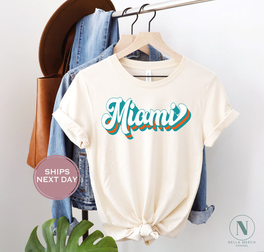 Miami Football Shirt, Vintage Miami Football Shirt, Retro Miami Football Women Shirt, Miami Florida Football Toddler Shirt