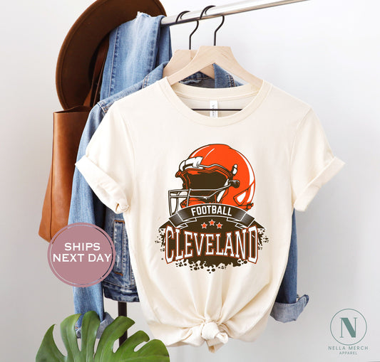 Cleveland Football Shirt, Retro Cleveland Football Shirt, Vintage Cleveland Women Shirt, Cleveland Toddler Shirt