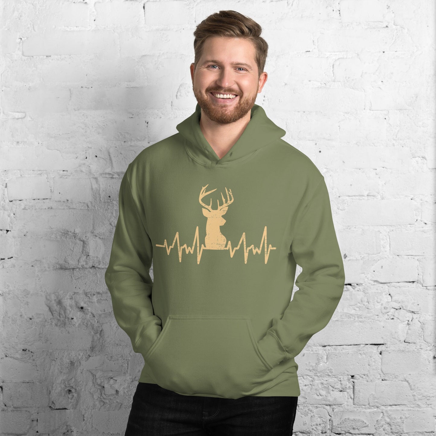Deer hunting hoodie, Buck pulse Hoodie, buck hunting shirt, gift for hunter for boyfriend, hunting gifts for men