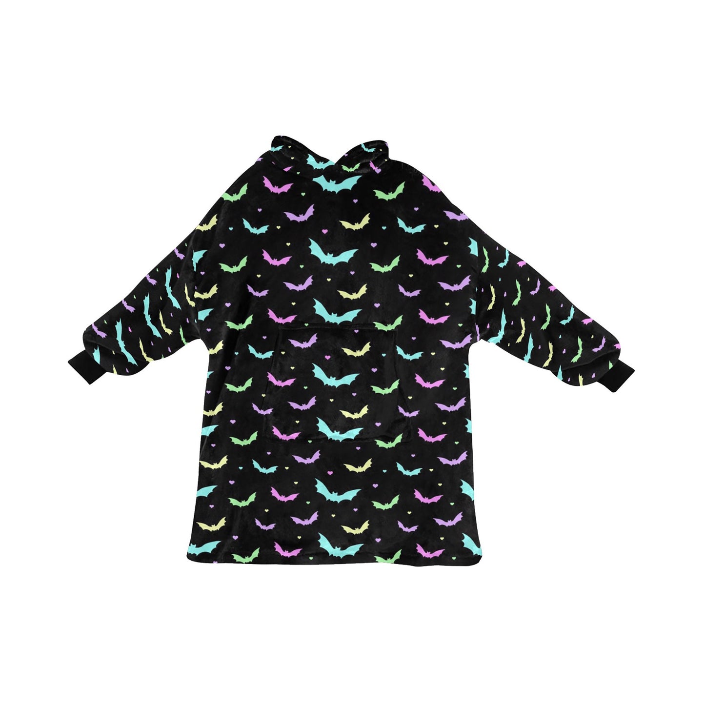 Pastel Goth Bats Spooky Halloween Theme Blanket Hooded Jumper Hoodie Winter Oversized Kids Adults
