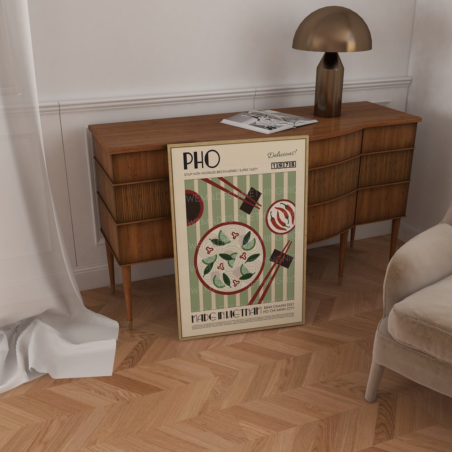 Pho Poster, Kitchen Poster, Kitchen Print, Food Print, Modern Kitchen Decor,  Chef Print, Bar Art, Exhibition Poster, Retro Food Poster