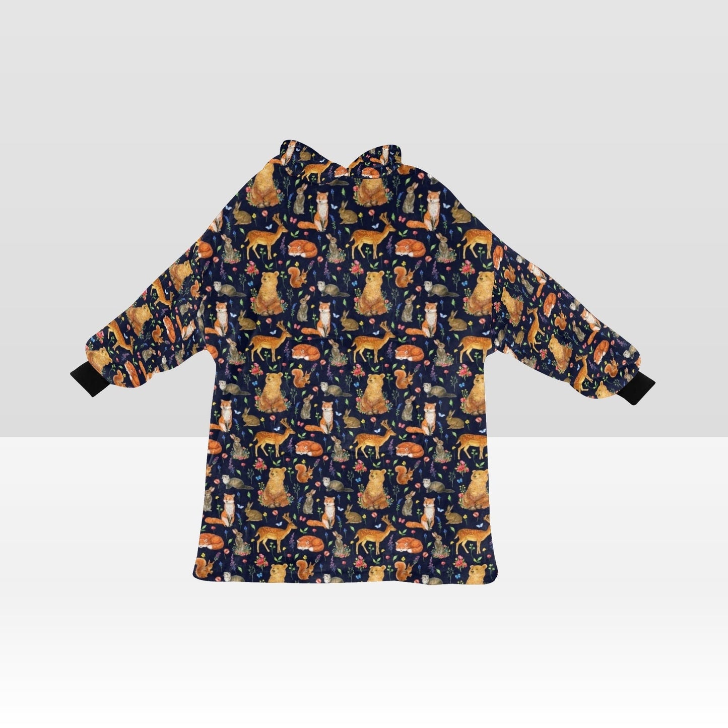 Forest friends fox hooded Blanket Hoodie oversize winter