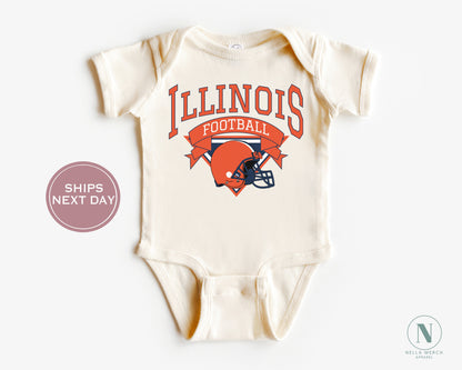 Retro Illinois Football Shirt, Vintage Illinois Football Shirt, Urbana-Champaign Women Shirt, College Football Shirt