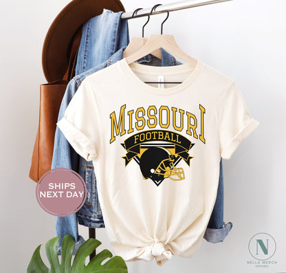 Retro Missouri Football Shirt, Vintage Missouri Football Tee, Columbia Missouri T-Shirt, College Football Shirt