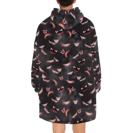 Horror Movie IT Clown Grin Cosy Blanket Hooded Jumper Hoodie Winter Oversized Kids Adults