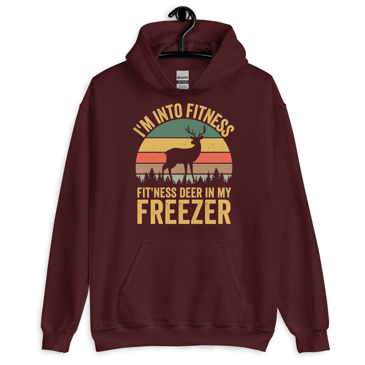 Im into fitness deer in my freezer Hoodie, deer hunting hoodie, hunting hoodies for men, funny hunting hoodie, gift for hunter