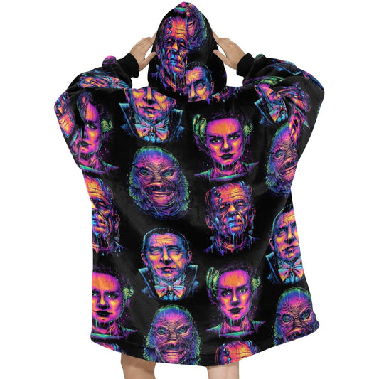 Classic monsters Halloween hooded Blanket Hoodie oversize winter