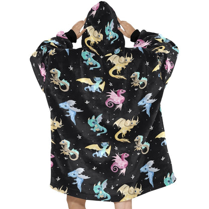 Dragon hooded Blanket Hoodie oversize winter