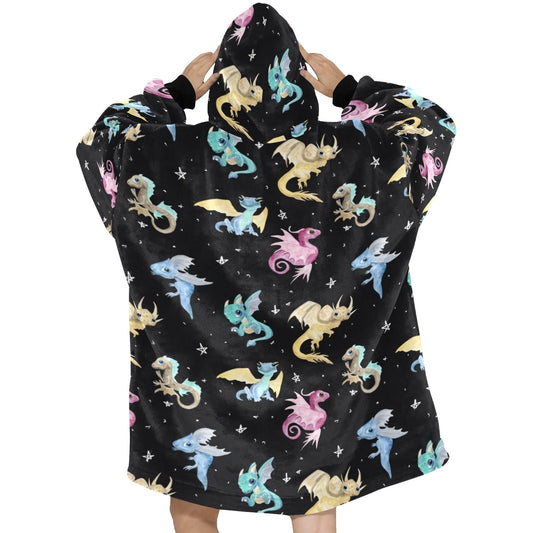 Dragon hooded Blanket Hoodie oversize winter