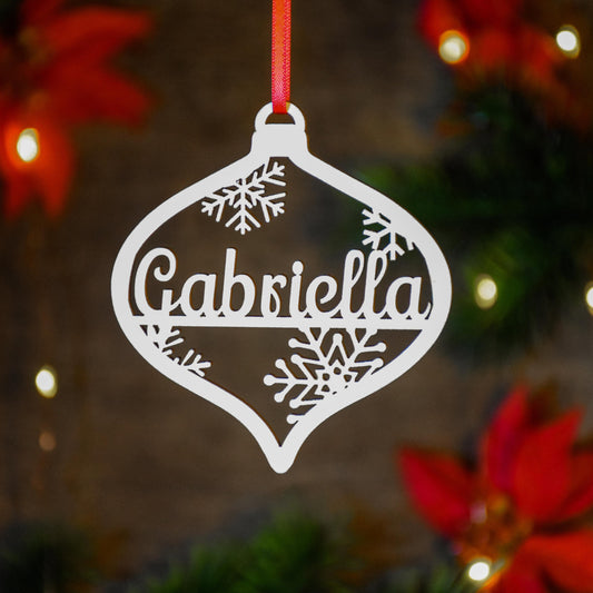 Personalized Wood Christmas Ornament | USA Made | Custom name Ornament | Laser Cut Gift Tag | Laser Cut Name Ornament