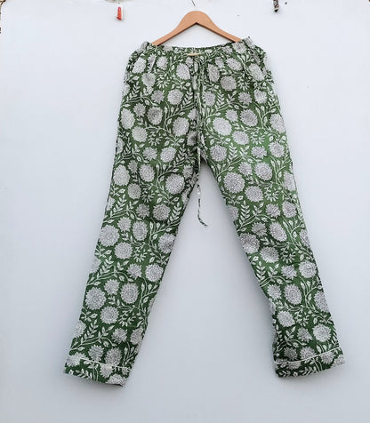 Indian PJ Set,100% Cotton Block Print Pajama Set, Night Wear, Bridesmaid Pajama Set, Womens pajamas Set Cotton Pants Shirt sets,Summer Dress
