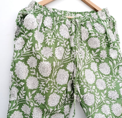 Indian PJ Set,100% Cotton Block Print Pajama Set, Night Wear, Bridesmaid Pajama Set, Womens pajamas Set Cotton Pants Shirt sets,Summer Dress
