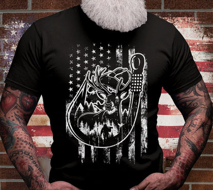 Deer Duck Fish Hunting Shirts | Hunter T-shirt Gift Idea | Antler Short Sleeve | Outdoor Cotton Jersey | Hunter Dad Shirts | Camping Tees