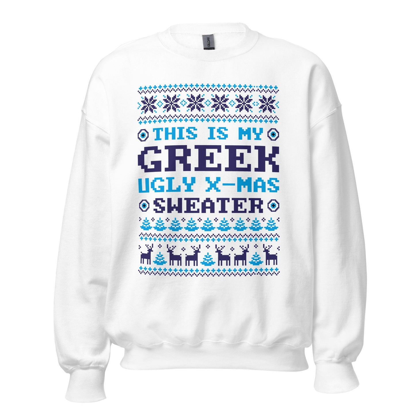 Greek Ugly Christmas Sweatshirt, Ugly Christmas Greek , Greek Evil Eye Ugly Sweatshirt, Funny Greek Holiday Gift, Greek Evil Eye Gift