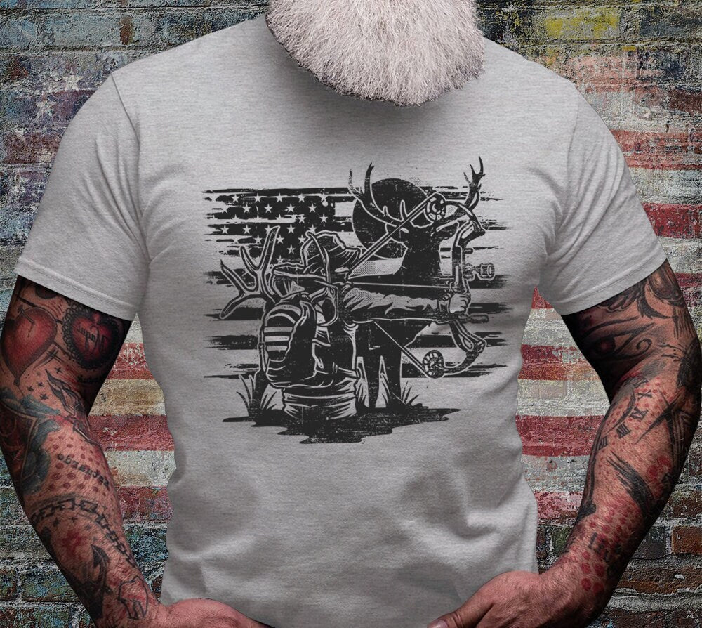 USA Deer Bow Hunter Shirt | Deer Hunting Shirt | Outdoor Hunting Shirt