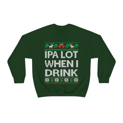 Funny Ugly Christmas For Man Ipa Beer Lover Gift Craft Beer Shirt Home Brewer Shirt Unisex Heavy Blend Crewneck Sweats