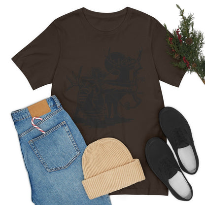 Deer Bow Hunting Shirt | Bow Hunter T-shirt | Outdoor Antler Short Sleeve | Camping Scene Cotton Jersey | Wild Life Tee | Wilderness Gifts