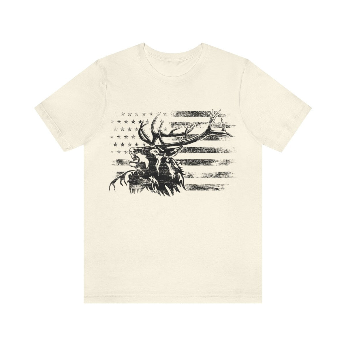 US Elk Deer Shirt | Deer Hunting T-shirt | Wild Hunter Short Sleeve | Wilderness Cotton Jersey | USA Outdoor Lover Gift Ideaa | Camping Tee