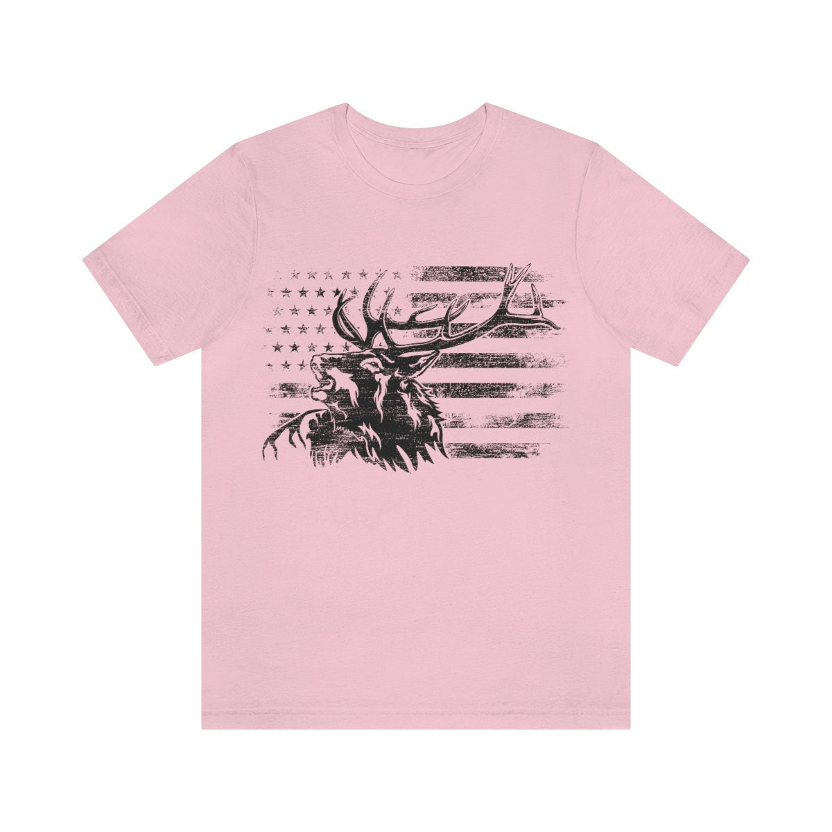 US Elk Deer Shirt | Deer Hunting T-shirt | Wild Hunter Short Sleeve | Wilderness Cotton Jersey | USA Outdoor Lover Gift Ideaa | Camping Tee