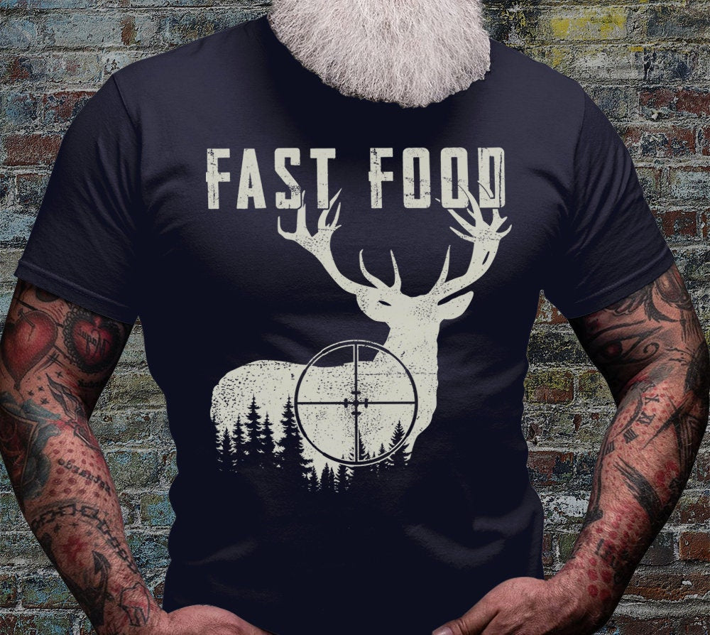 Fast Food Tshirt | Deer Shirt | Hunting T-shirt | Outdoor Scene Shirt | Antler Dad Gift Idea | Hunter Shirts | Camping Scene Tee | Boho Tees