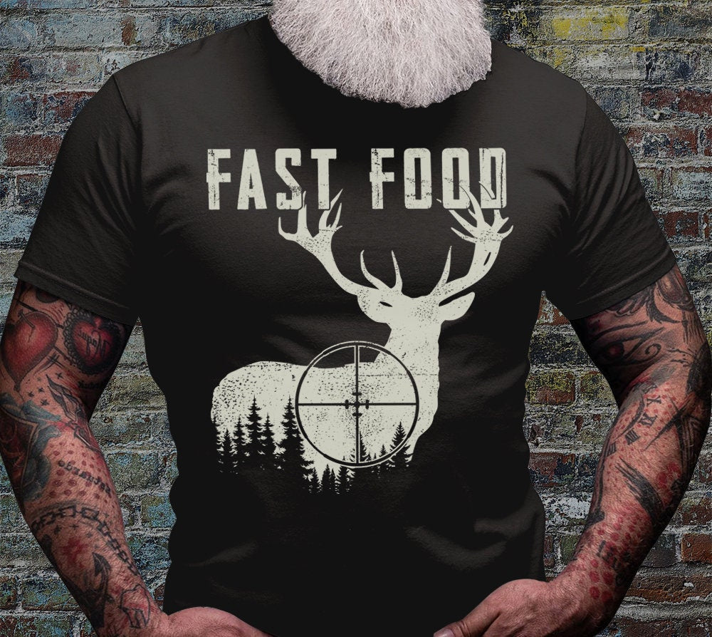 Fast Food Tshirt | Deer Shirt | Hunting T-shirt | Outdoor Scene Shirt | Antler Dad Gift Idea | Hunter Shirts | Camping Scene Tee | Boho Tees