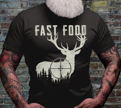Fast Food Tshirt | Deer Shirt | Hunting T-shirt | Outdoor Scene Shirt | Antler Dad Gift Idea | Hunter Shirts | Camping Scene Tee | Boho Tees