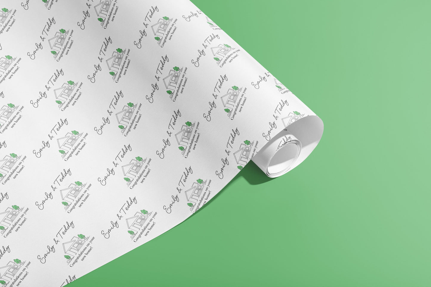 Personalised Gift Wrap, Names, Wrapping Paper, New Home, Hearts, Customised, House, Party, Moving, Couples, Valentines, Anniversary