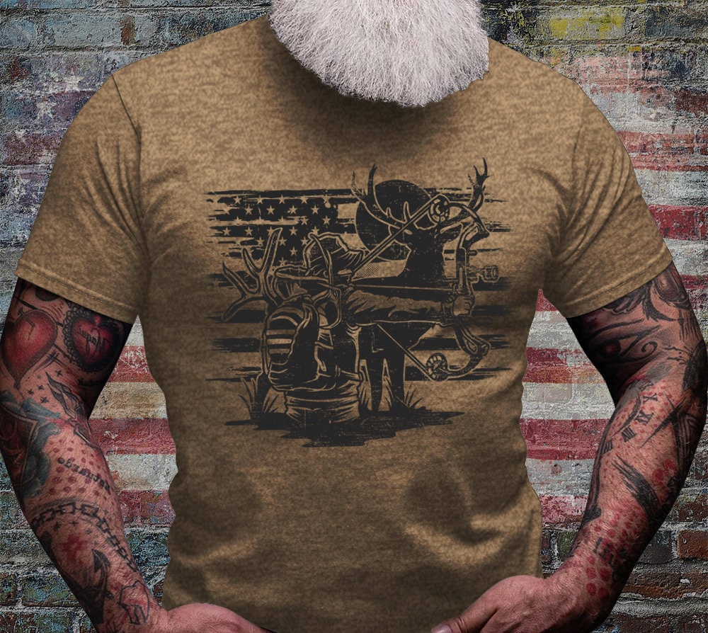 USA Deer Bow Hunter Shirt | Deer Hunting Shirt | Outdoor Hunting Shirt