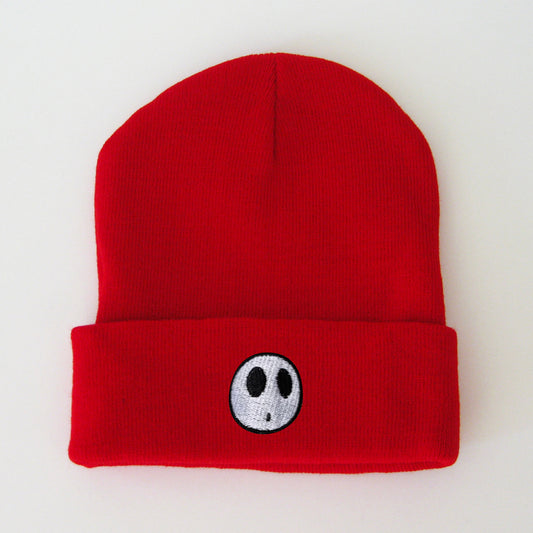 Shy Guy Face Embroidered Beanie Halloween Beanie Winter Beanie