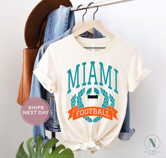 Miami Football Shirt, Vintage Miami Football Shirt, Retro Miami Football Women Shirt, Miami Florida Football Toddler Shirt