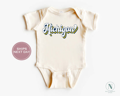 Retro Michigan Football Shirt, Vintage Michigan Football Tee, Ann Arbor Michigan T-Shirt, College Football Shirt