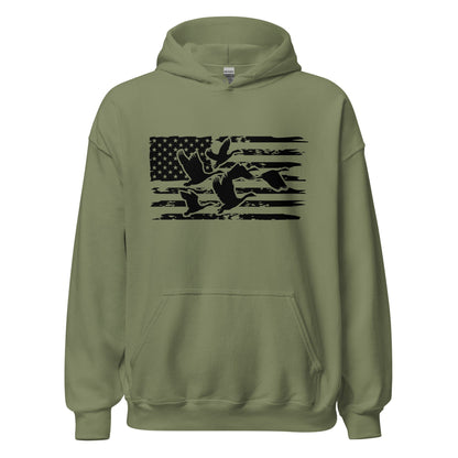 Duck hunting Hoodie, duck hunting gift, hunting gift for men, American flag hunting, goose hunting