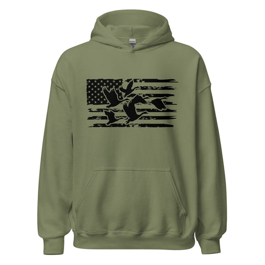 Duck hunting Hoodie, duck hunting gift, hunting gift for men, American flag hunting, goose hunting