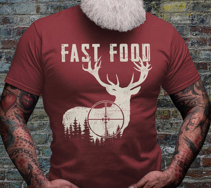 Fast Food Tshirt | Deer Shirt | Hunting T-shirt | Outdoor Scene Shirt | Antler Dad Gift Idea | Hunter Shirts | Camping Scene Tee | Boho Tees