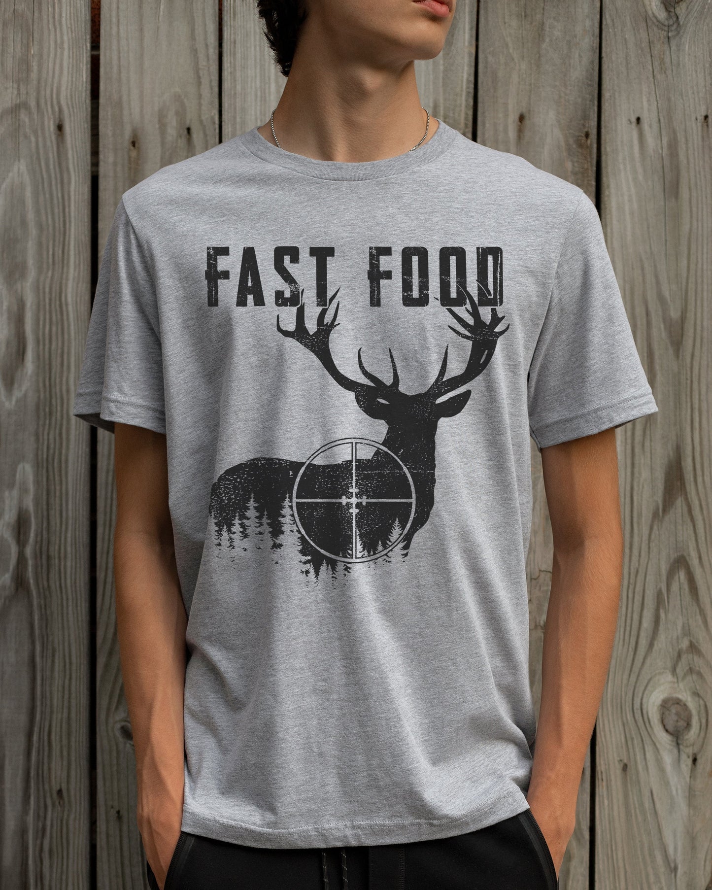 Fast Food Tshirt | Deer Shirt | Hunting T-shirt | Outdoor Scene Shirt | Antler Dad Gift Idea | Hunter Shirts | Camping Scene Tee | Boho Tees