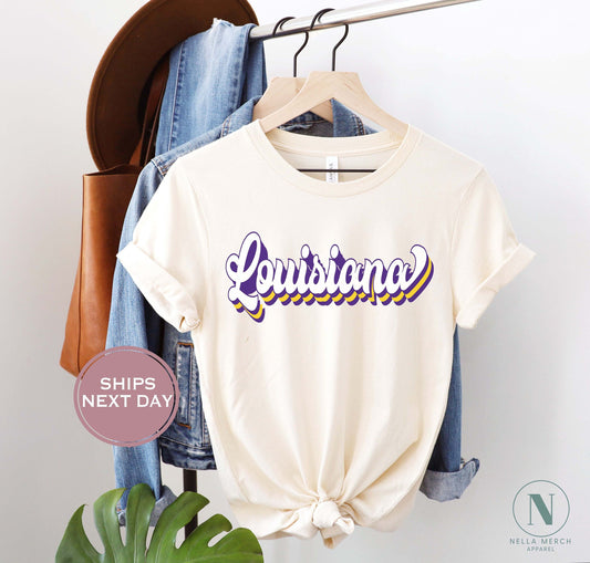 Retro Louisiana Football Shirt, Vintage Louisiana Football Tee, Baton Rouge Louisiana T-Shirt, College Football Shirt