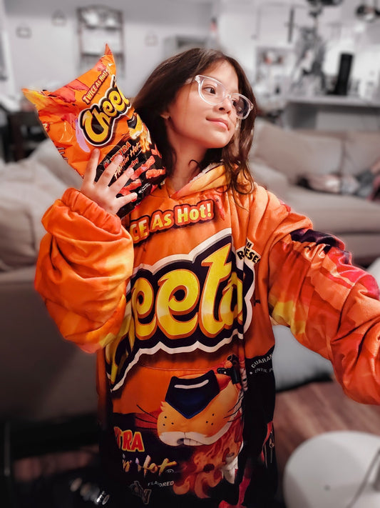 Hot Cheetos Oversized Blanket-Hoodie | Plush Fleece Giant Hoodie Blanket |  Flamin' Hot Wearable Blanket Gift | Free Express Shipping