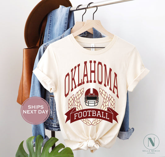 Retro Oklahoma Football Shirt, Vintage Oklahoma Football Tee, Tulsa Oklahoma T-Shirt, College Football Shirt