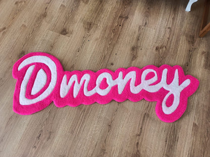 Custom Name Handmade Tufted Rug, Personalized Unique Gift for Best Friend Birthday