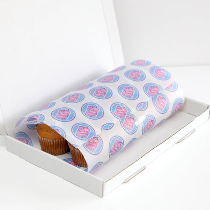 Personalised Vellum Paper, Packing Paper, Branded Packaging, Food safe, Your Logo Paper 112gsm, Small Business, Tissue paper, Recyclable Eco