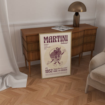 Martini Poster, Kitchen Art, Kitchen Poster, Cocktail Art, Funny Print, Retro Wall Art, Home Decor