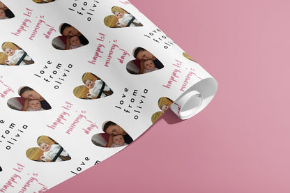 Personalised Mothers Day Gift Wrap, Names, Wrapping Paper, Pink, Customised, Wedding, Party, Engagement, Couples, Valentines, Anniversary
