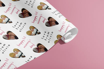 Personalised Mothers Day Gift Wrap, Names, Wrapping Paper, Pink, Customised, Wedding, Party, Engagement, Couples, Valentines, Anniversary
